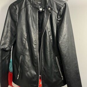 a.n.a Women's Black Leather Jacket